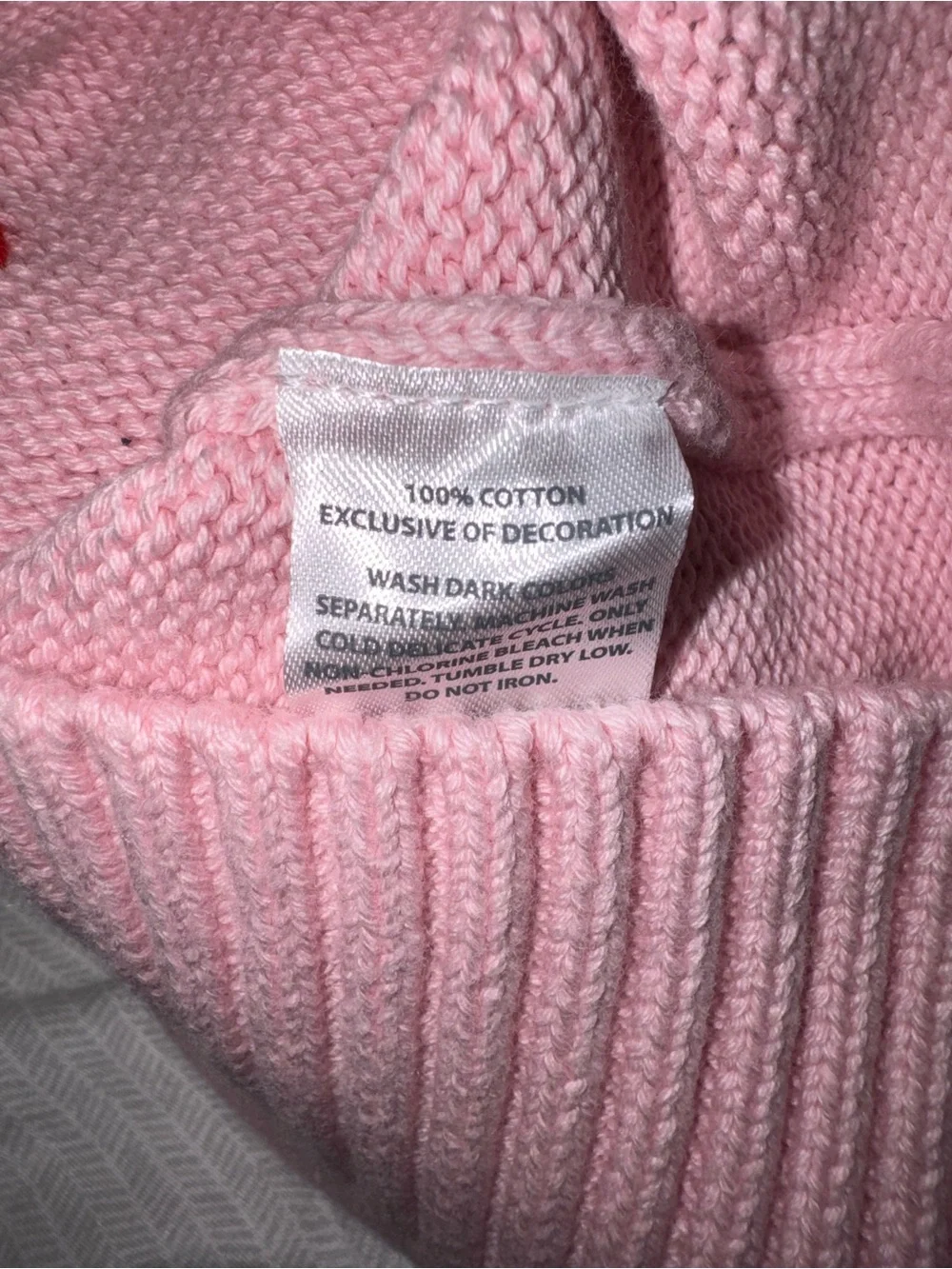 State of Mine Girl’s Pink Knit Sweater With Flag Size Girls XS(4/5) NEW!